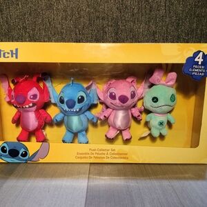 Disney Stitch Plush Collector Set - Red, Blue, Pink, Green